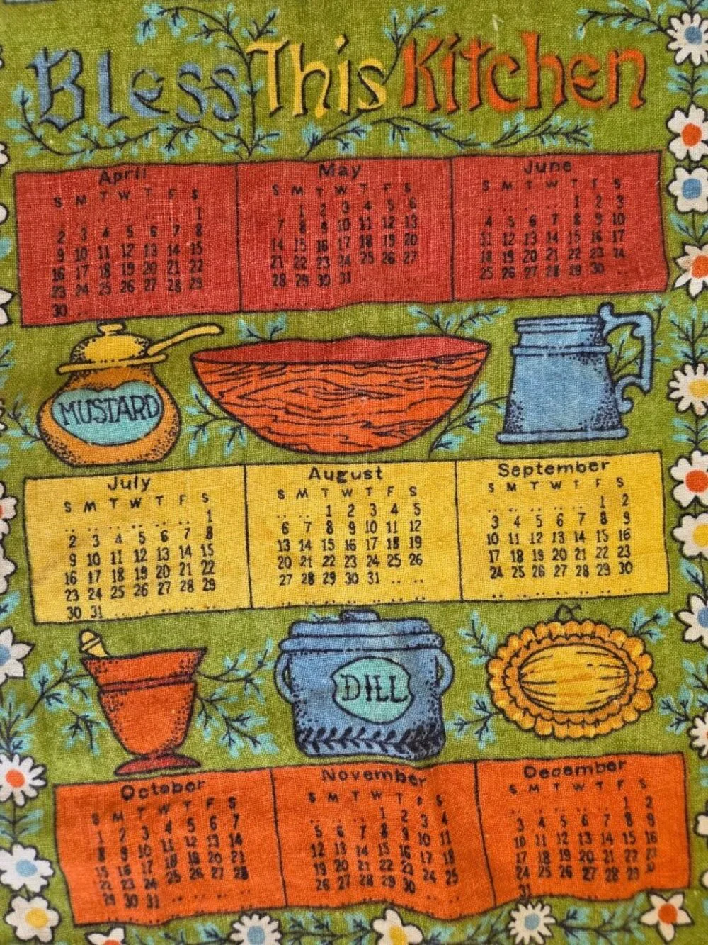 Vtg 1972 Tea Towel 